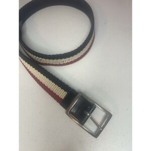Royal Albartross Woven Elastic Stretch Golf Belt Red White Navy Striped Sz Small